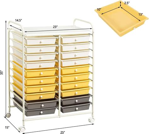 Buy Happygrill 20-Drawer Organizer Cart Tools Office School Paper ...