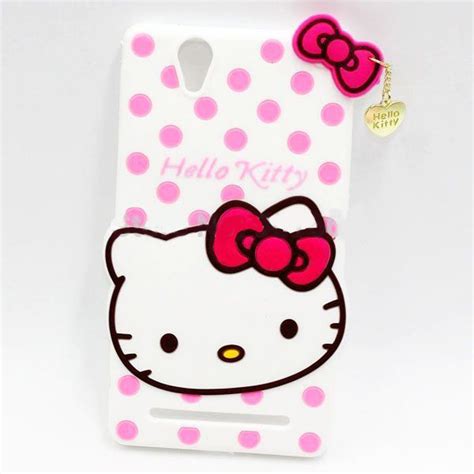 Cute Hello Kitty Silicone with Pendant Back Case Cover for Sony T2 ...