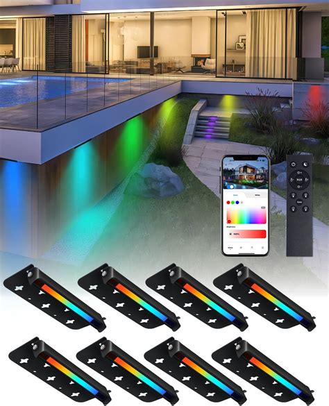 Raxjov 8 Pack 7 Inch RGBCW Retaining Wall Lights, 5W Smart India | Ubuy