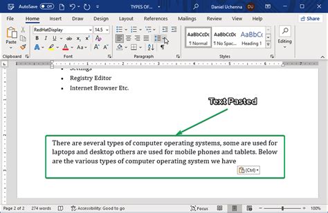 How to Copy and Paste Using MS Word 的图像结果