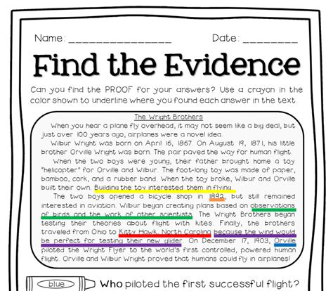 Image result for Reading Worksheets Text Evidence