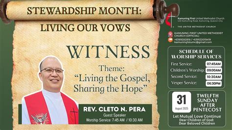 AUG 31 / WORSHIP SERVICES / 745AM 1030AM / STEWARDSHIP MONTH , 130 ...