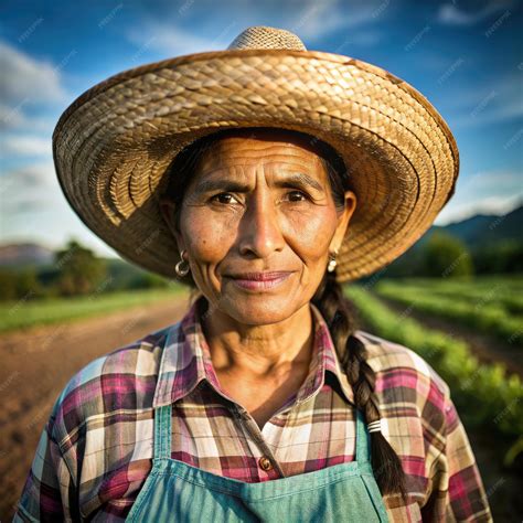 A Farmers Wife Poses in a Field in Rural Mexico Generative AI | Premium ...