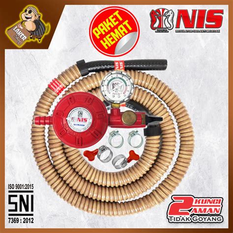 Promo PAKET HEMAT NIS SELANG GAS MOTIF KAYU + REGULATOR ROBOT (NI 0307 ...