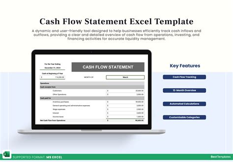 Cash Flow Statement Excel Template - Best Templates