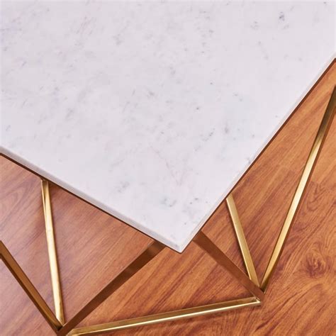Buy Drancy Marble Top End Table - Gold from Home Centre at just INR 49995.0