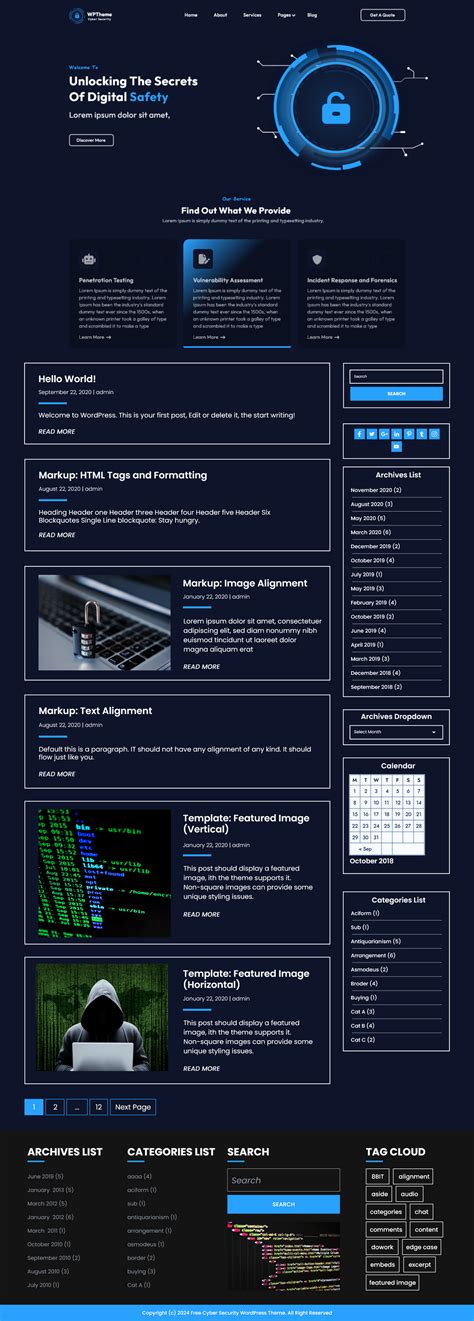 Best Free Cyber Security WordPress Theme For Firewall Agency