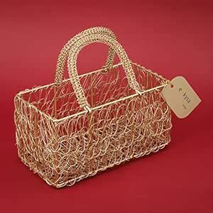 ekysa dekor Metal Meshwire Multipurpose Hamper Rectangular Fancy Basket ...