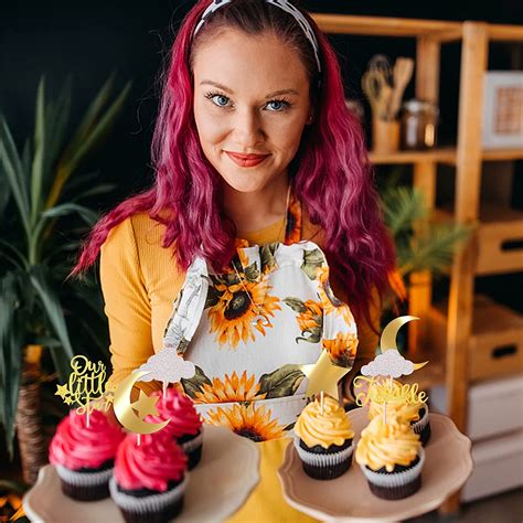 Buy 24 Pack Little Star Cupcake Toppers Glitter Moon Cloud Cupcake ...