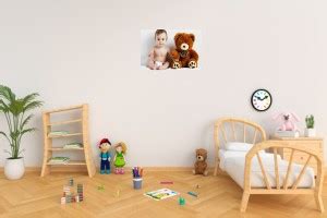 Cute Baby Playing with teddy Sticker Poster |Little Baby Poster ...