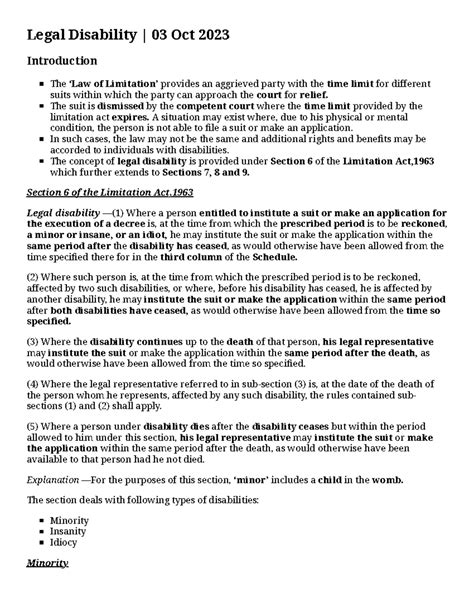 Drishtijudiciary - ....... - Legal Disability | 03 Oct 2023 ...