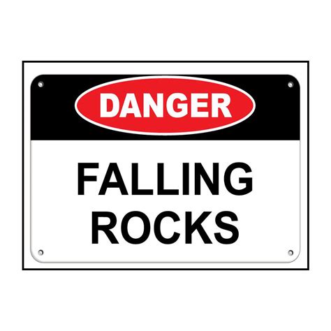 Danger Falling Rocks Hazard Sign Construction Sign Aluminum Metal Sign ...