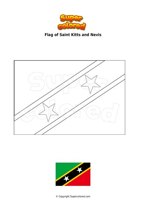 Coloring page Flag of Saint Kitts and Nevis - Supercolored.com