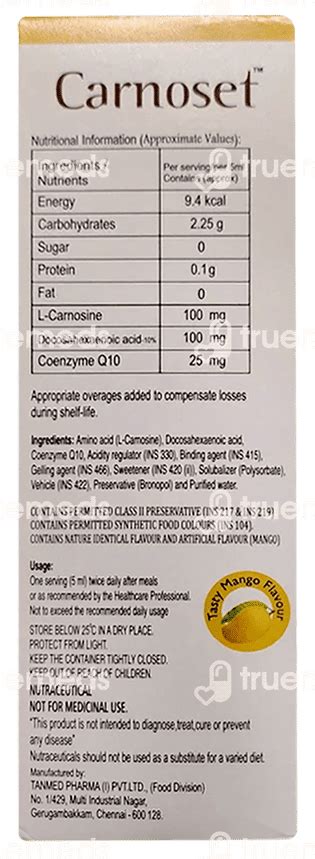 Carnoset Sugar Free Mango Flavour Suspension 200 Ml - Uses, Side ...