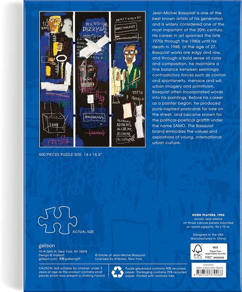 500-piece Jean-Michel Basquiat Horn Players Jigsaw Puzzle | Rest In Pieces