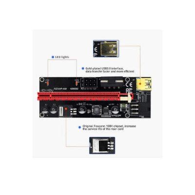 Black King Kong 009S with Red USB Cable 60CM USB 3.0 PCIE Extension Ca ...