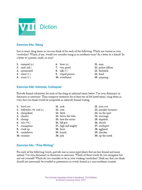 Diction - Online Exercises | PDF