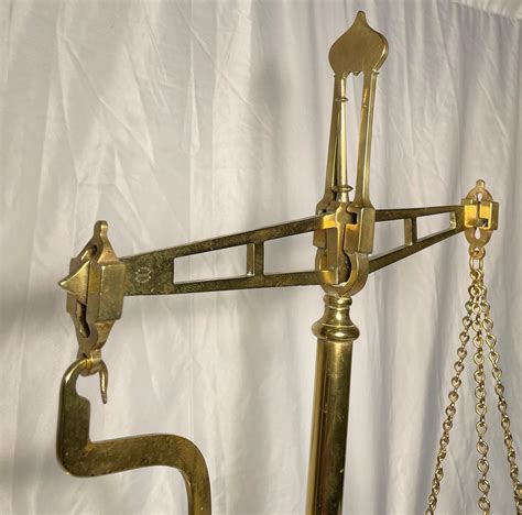 Antique Brass and Wood Set of Scales with Assorted Weights For Sale at 1stDibs | set brass scales - Vintage Scales