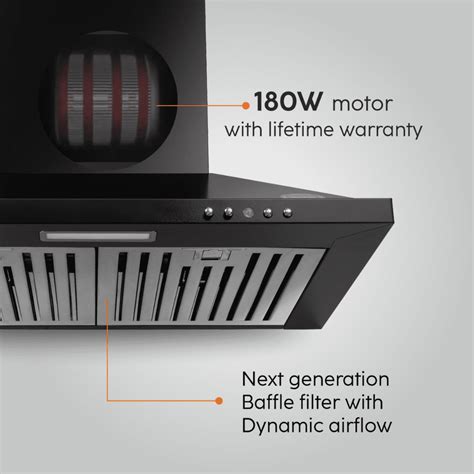 Glen 6050 IN BLK BF, 60 cm 1100 m3/hr Electric Kitchen Chimney with SS ...