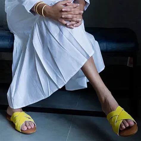 Buy Black Ikat Dress & Yellow Sliders Online | LBB