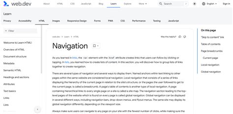 Image result for Program for Navigation in HTML
