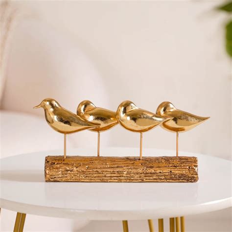 Gold Bird Showpiece With Stand Online - Premium Decor Object | Nestasia
