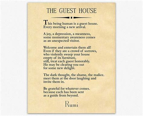Rumi Quote The Guest House Poem by Rumi Inspiring Poem Guest House ...