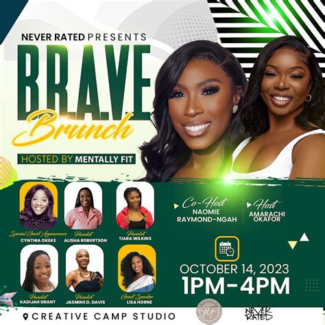 Never Rated Presents B.R.A.V.E. Brunch, Creative Camp Studio, Cary, 14 ...