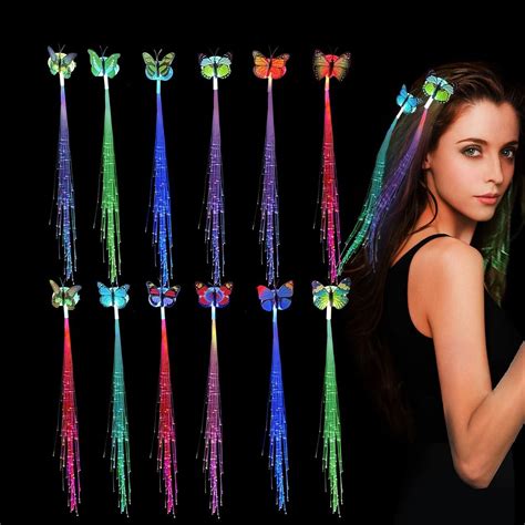 LED Butterfly Hair Braid Clip (Mix Color, 1 Pc)– Natation.in