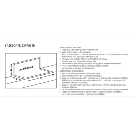 RELIABILT 2-1/2-in x 21-in 180-Degree Steel White Baseboard Diffuser ...