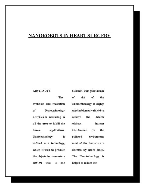 18162902 Nanorobots in Heart Surgery - NANOROBOTS IN HEART SURGERY ...