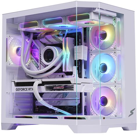 Gabinete Gamer SuperFrame Cristal, Mid Tower, Vidro Temperado, ATX, Com 4 Fans ARGB, Branco, SF ...
