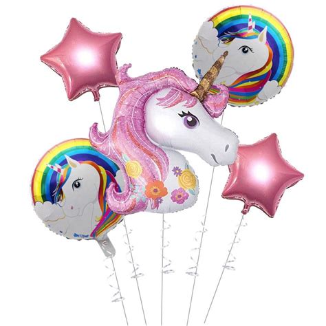 Buy PartyCorp Unicorn Theme Pink Foil Balloon Bouquet, Birthday ...