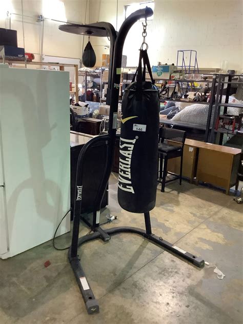 EVERLAST PUNCHING BAG & SPEED BAG COMBO ON STAND