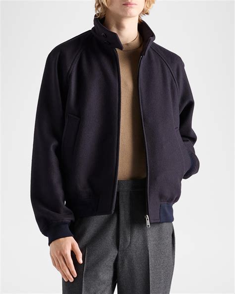 Prada Men's Raglan Wool-Cashmere Jacket | Neiman Marcus