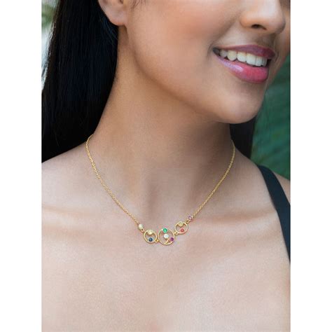 Buy Shaya by CaratLane Being My Own Navratna Galaxy Necklace in Gold ...