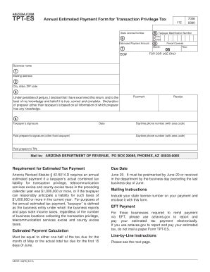 Arizona Form TPT-ES - Formupack - Fill and Sign Printable Template Online