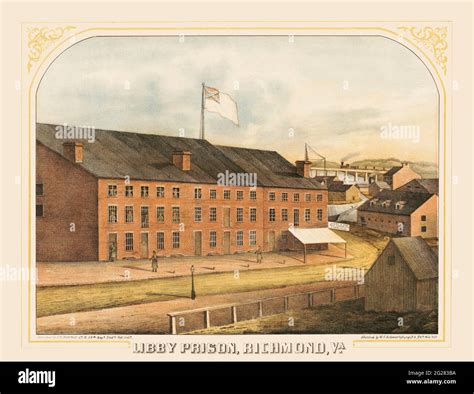 Exterior of Libby Prison in Richmond, Virginia, circa 1864 Stock Photo ...