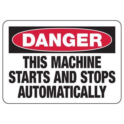Image result for Machine Guarding Sticker Equipment Starts Automatically