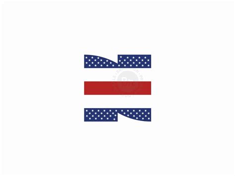 En Ne American Flag Style Logo - Branition