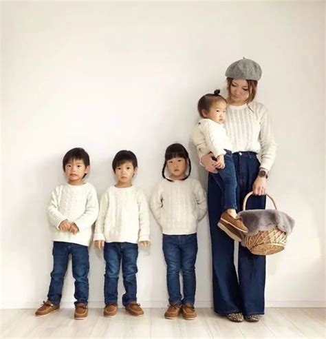 日本妈妈带着4个孩子轻松玩转亲子装，看看如何变身辣妈和萌娃 | 良品志