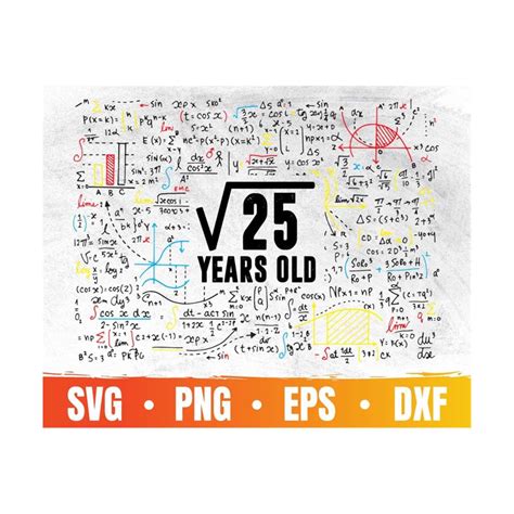Square Root of 25 | 5th Birthday Svg | 5 Years Old Png | Bir | Inspire ...