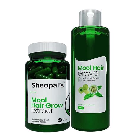 Buy Sheopal's Mool Hair Grow Oil And Hair Growth Capsule (100 ml + 60 ...