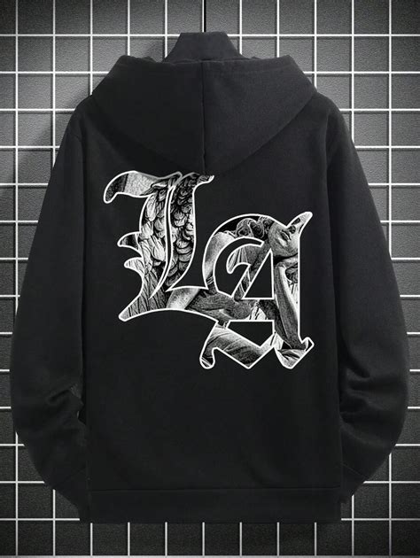 Manfinity LEGND Męska luźna bluza z kapturem z nadrukiem liter i znaków ...