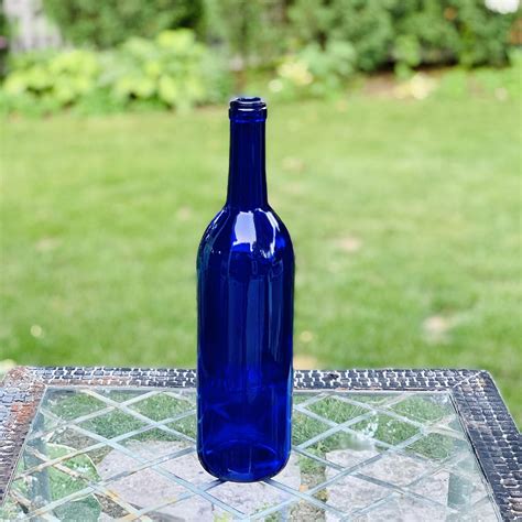 Amazon.com: Empty Blue Wine Bottle, Stunning Blue Wine Bottle Decor or ...