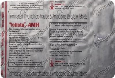 Telista Amh Strip Of 10 Tablets: Uses, Side Effects, Price & Dosage ...