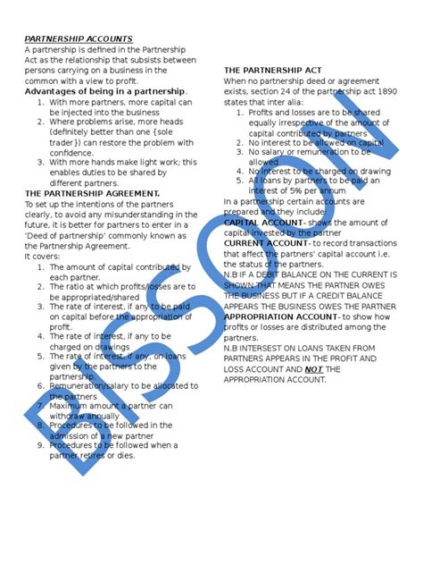 Image result for Partnership Account Format