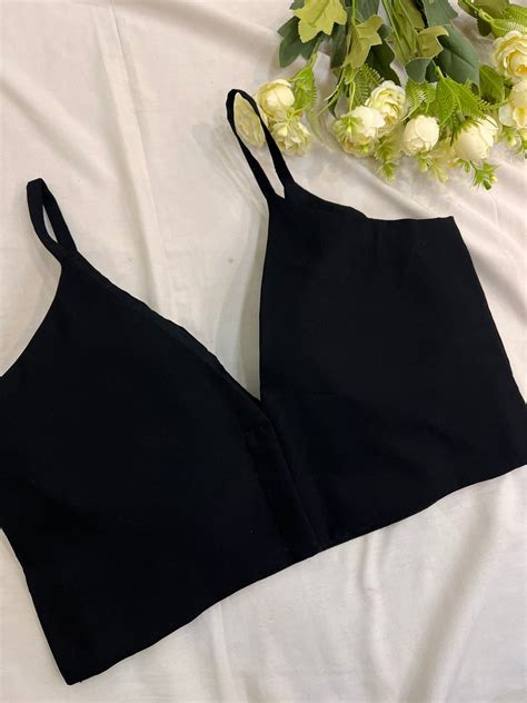 Black Bralette Crop-Top Blouse – The Loom Store