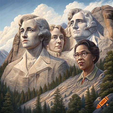 Mount Rushmore featuring Rosa Parks, Rosalind Franklin, and Katherine ...