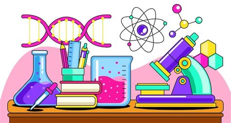 Hand drawn science set element flat vector illustration | Premium Vector